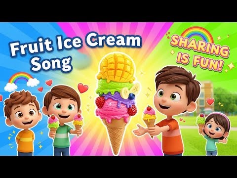 🍦 Fruit Ice Cream & Sharing is Fun! | Good Habits Songs for Kids