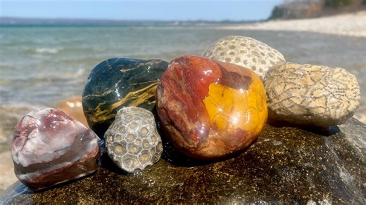 7K views · 158 reactions | Come to Petoskey with me for a rock hunt that included more than just Petoskey stones. I'll show you five that I polished too. | Michigan Rocks | Facebook