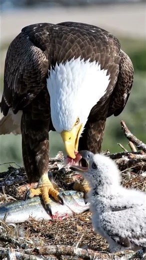 Bald Eagle Feeding Hungry Chick 🦅🐣 | Powerful Eagle Hunting Fish | Real USA Wildlife Nest