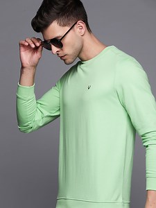 Buy Allen Solly Men Green Solid Sweatshirt -  - Apparel for Men