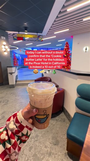 Delicious Cookie Butter Latte at Pixar Hotel