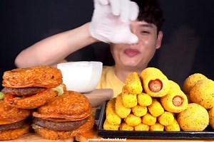 54K views · 1.6K reactions | Delicious| Cheese Sticks | Cheese Balls | Rice Burger | Sausage | Mukbang Show #mukbang #mukbangasmr #mukbangshow #asmr #asmreating #asmrvideo #eating #eatingshow #eatingasmr | yummyfoodmukbang | Facebook
