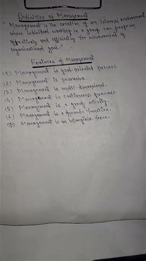 Definition and features of Management. Class -XII Com.