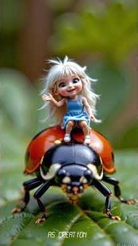 ✨Tiny Fairy Riding a Giant Ladybug 🐞 | Magical Adventure #girl #giant #fairygirl