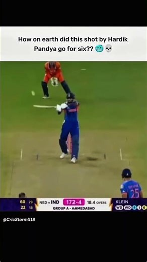 Hardik Pandya Impossible Six IND vs NED | Unreal Power Shot! #shortsfeed #hardikpandya