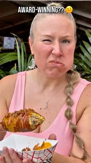 Houston Rodeo bacon cheeseburger corn dog review 🤢 #rodeo