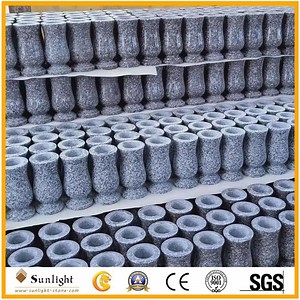 [Hot Item] G603 Grey Granite Lamp and Vase for Cemetery and Tombstone