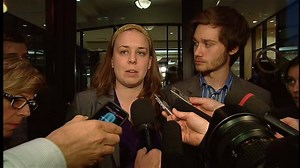 Student leaders speak to reporters Tuesday night