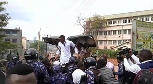 UPDATE: Police officers arrest medical interns who were marching to Parliament- and later to the office of the president on April 24, 2023 demanding President Museveni's intervention in multiple issues regarding their deployment. #MonitorUpdates 📹Dorothy Nagitta | Daily Monitor