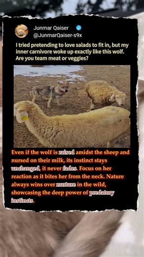 Can a Wolf Raised by Sheep Lose Its Instincts? 🐺 #Wildlife #Nature #Animals