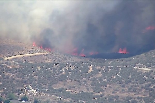 Firefighters Battle Three Blazes East of Los Angeles