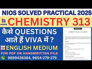 nios class 12 chemistry practical file 2025| nios class 12 chemistry practical file