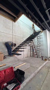 We’re kicking off phase one of this build: a fully custom floating cantilever staircase with engineered steel fabrication, solid walnut treads, glass railing, and integrated LED lighting. This is just the beginning — stay tuned for the next phases. | Custom Stairs