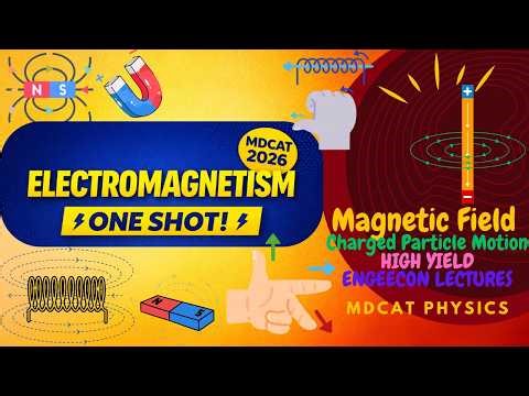 MDCAT Physics | ELECTROMAGNETISM One Shot ⚡Magnetic Field, Flux Charged Particle Motion | ENGEECON