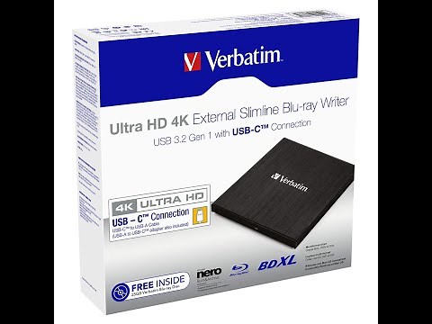 Verbatim 43888 Ultra HD 4K External Slimline Blu-ray Writer Review | USB 3.2 Gen 1, USB-C, BD/DVD/CD
