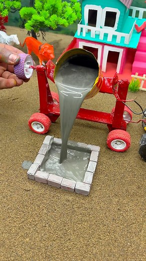 DIY Mini Tractor Construction 😱 | Cement Mixer Mini Tractor | Satisfying Construction #Shorts