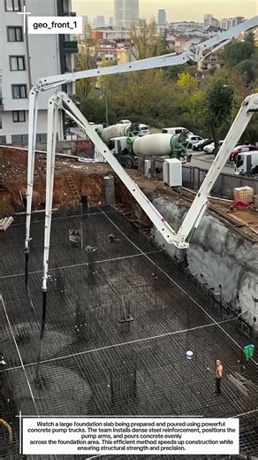 Massive Foundation Concrete Pour – Satisfying Construction Process with Pump Trucks