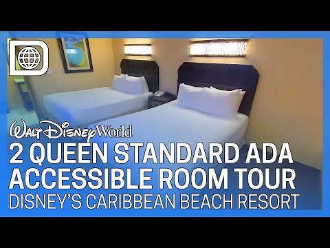 2 Queen Standard ADA Accessible Room Tour - Disney’s Caribbean Beach Resort