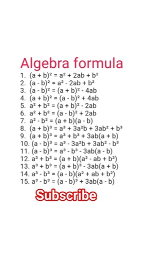 algebra formula #maths #mathematics #mathshorts #mathsclass #mathsfacts