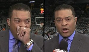 ESPN reporter chokes on bug during live telecast but keeps the show going (Watch Video)