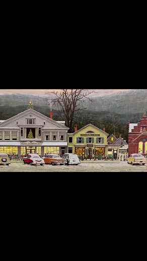 Incredible details in Rockwell's 'Stockbridge Main Street at Christmas (Home for Christmas)' 🤩 ❄️ See this original Rockwell on view now at the Museum! Stockbridge, MA #NormanRockwell #Stockbridge #MainStreet #normanrockwellmuseum #NormanRockwellArt