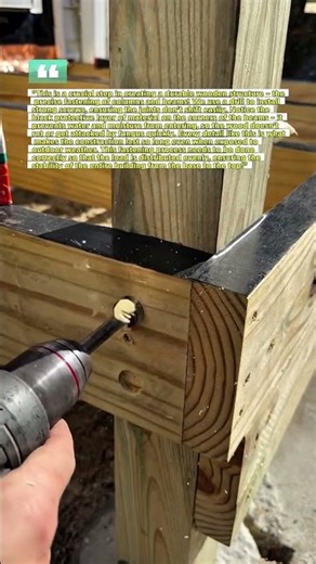 This is an important step in making a durable wooden structure: precisely tying columns and beams.