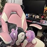 DUMOS Computer Game Desk Chair - Ergonomic PU Leather Lumbar Support, Height Adjustable High Back Video Game with Flip-up Armrest, Rolling Swivel for Adults, Deep Grey