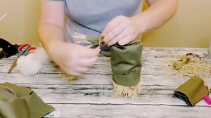 DIY scarecrow gnome (substitute rice for epson salt if you're worried about critters) | Windy City Crafts