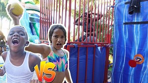 91K views · 3.8K reactions | Family DUNK TANK Competition In Our BACKYARD WATERPARK | BEAM SQUAD | Facebook