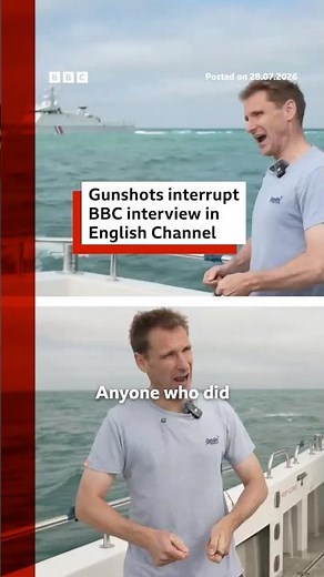 Gunshots interrupt BBC interview with MP in English Channel. #BBCNews