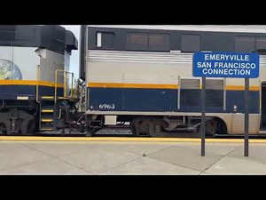 Amtrak Capital Corridor Train #723 Arriving at Emeryville Amtrak Station in Emeryville CA