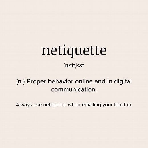 Vocabulary - The app to learn new words on Instagram: "netiquette (n.) Proper behavior online and in digital communication. (Always use netiquette when emailing your teacher.) #vocabulary #vocab #englishlesson #englishclass #wordoftheday #vocabularywordoftheday #vocabularylist #english #learnenglish #vocabularywords #englishteacher #toefl #ielts #vocabularybuilding"