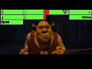 Shrek Forever After (2010) Final Battle with healthbars