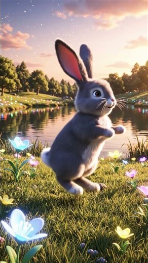 Cute Baby Rabbit in the Garden Bunny Animation #animation#short