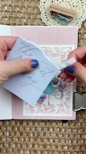 Spring-inspired journal spread with washi tape and PET stickers