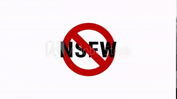 NSFW Sign. Not Safe for work, Censorship. Ideal for internet safety, content warnings, digital ethics, and online policy explanations. 4K video.