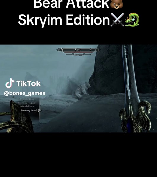 This is the proper way to handle a bear attack in Skyrim! Bye bye, bear👋 #skyrim #elderscrolls #fyp #gaming #bear
