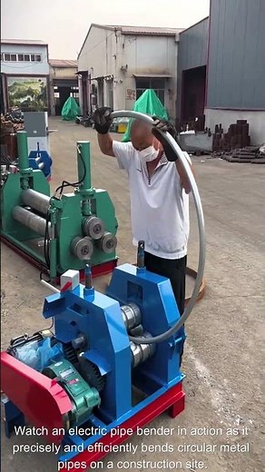 The process of bending metal pipes with an electric bender