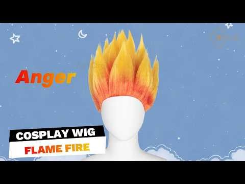 Yan Dream Flame Spiky Cosplay Wig Review – Orange Yellow Fire Look Up Close