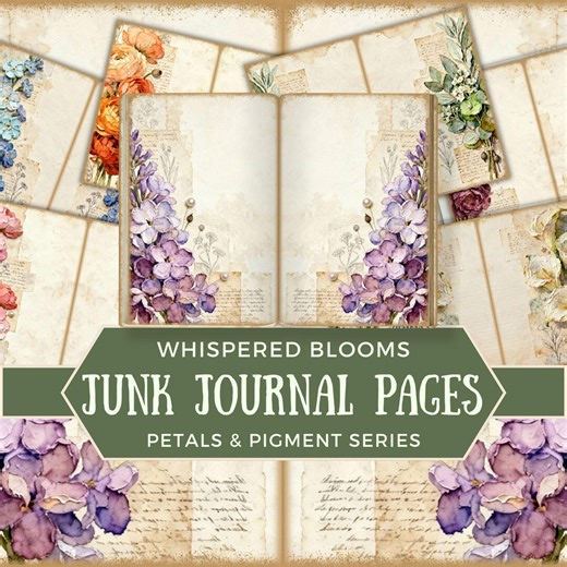 Vintage Spring Junk Journal Pages, Floral Double Page Kit, Shabby Chic Botanical Sheets for Scrapbooking - Bloom - Etsy