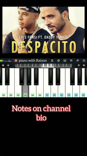 Despacito ||Easy piano tutorial|| #piano #viral #pianotutorial #shorts #despacitoringtone #despacito