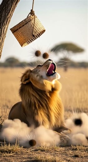 Monkey’s Prank on the King of the Jungle 🙊 Watch the wild surprise #wildlife #funnyanimals #pranks