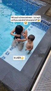 No fear of the water at all, but Sissy’s 'mermaid hair' is a different story! 🧜‍♀️🤣 #fypシ #siblings #momlife #toddlerlife | Marie's Brit-Pinoy Family