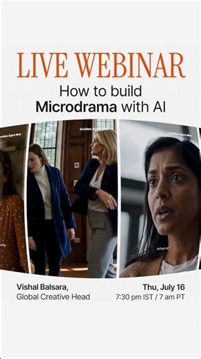 Live Webinar Registration | How to build Microdrama with invideo Agent One