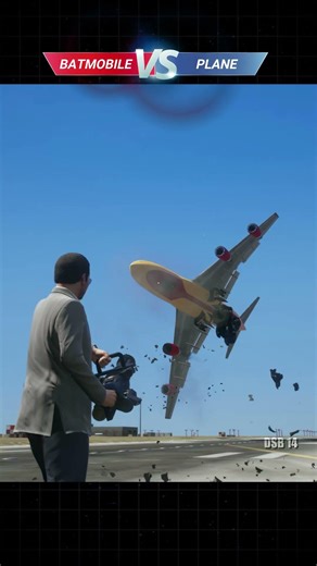 GTA 5: Batmobile vs. The Plane! 😱💥#Shorts #GTA5