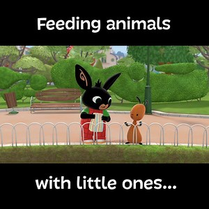 “Just a beaky little bit.” Is your Bingster generous with food when feeding animals? Team Bing x | Bing Bunny