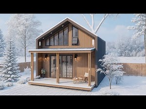 12' x 19' (3.8 x 5.8 Meters) Modern Tiny House with a Cozy Wooden Porch | Exploring Tiny House