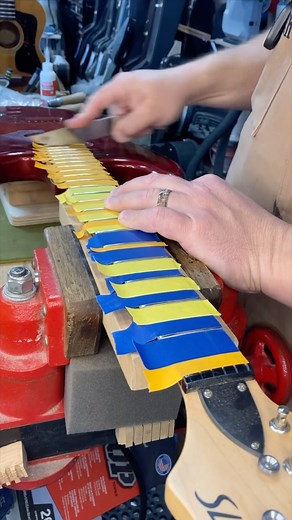 Level and re-crown on a hammer, slammer. #fretwork #guitarrepair #whittlesticks | Whittlesticks, Inc. - J. Luke Heaton