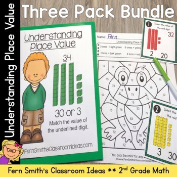 Understanding Place Value Task Cards Center Games Color By Number 2 Grade BUNDLE