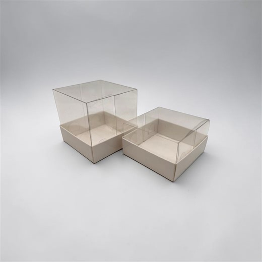 White Gift Box With Clear Lid - 2 Sizes - Etsy UK